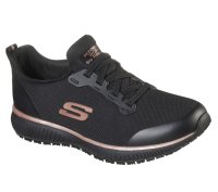 SKECHERS SQUAD SR- Damen Sneaker Schwarz/Gold 36 EU